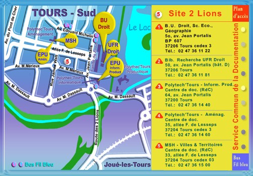 Plan d'acc�s au SCD, site 2 Lions