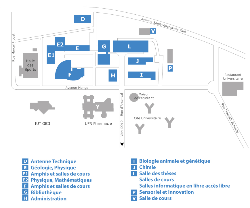 plan faculté Sciences et Techniques