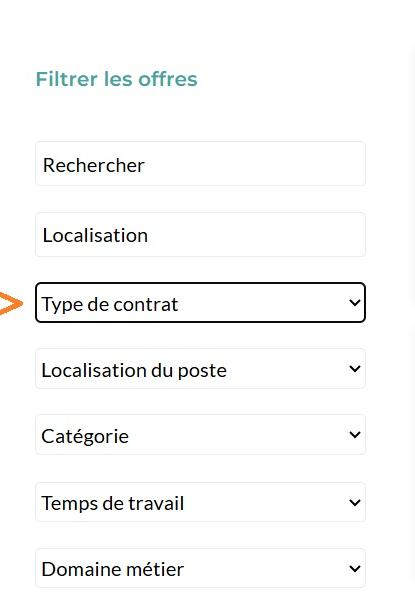 Filtrer par type de contrat