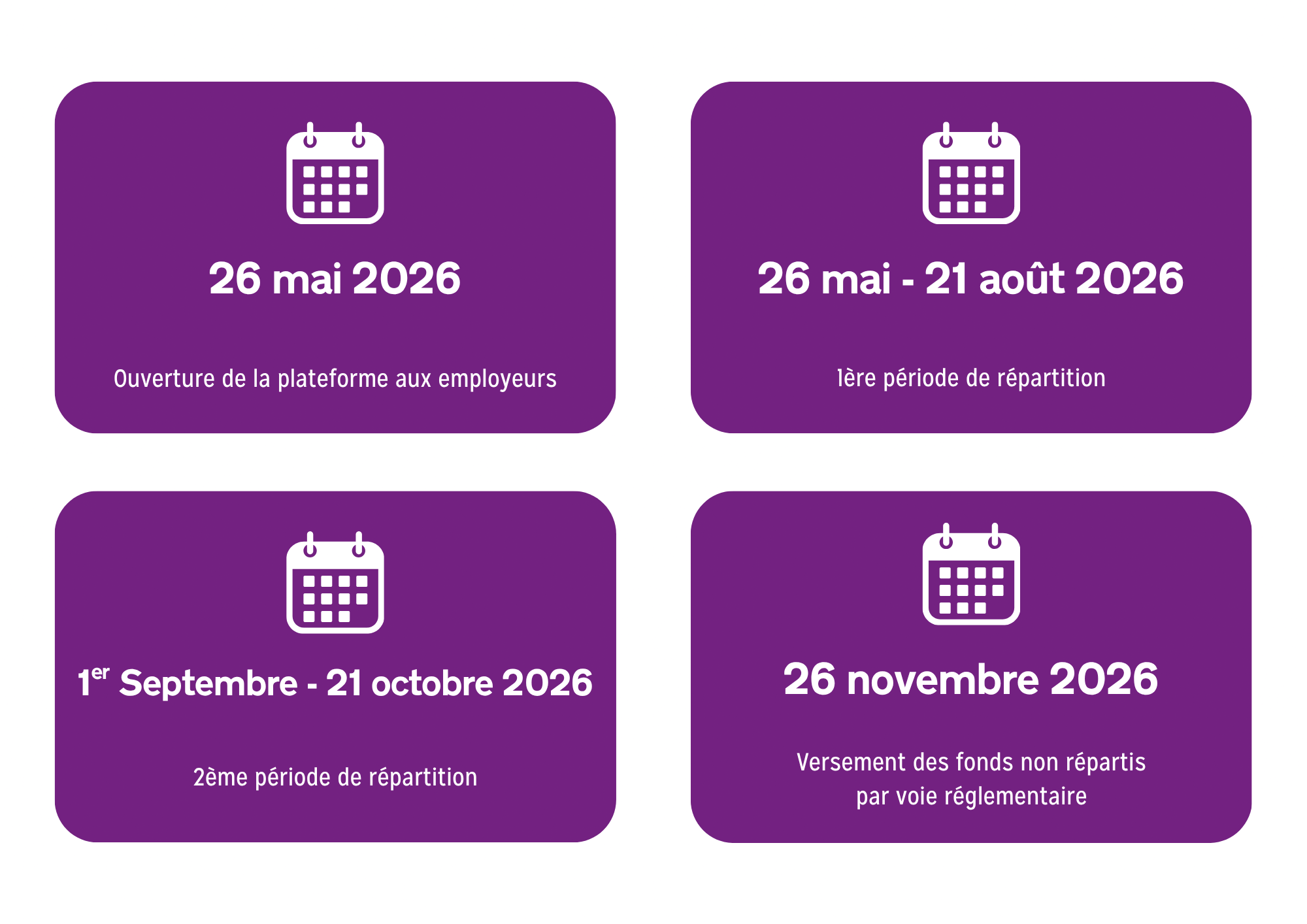 Calendrier 2026